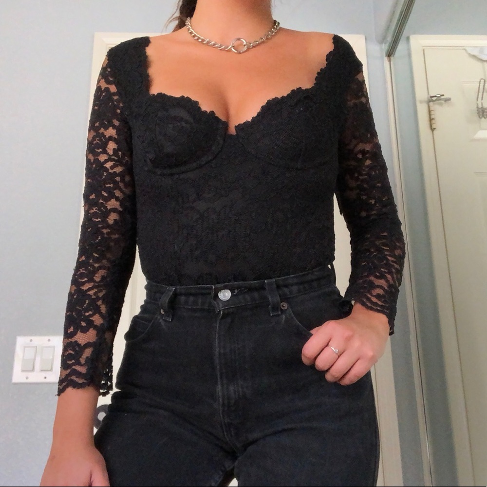 black lace one piece 🖤🍒